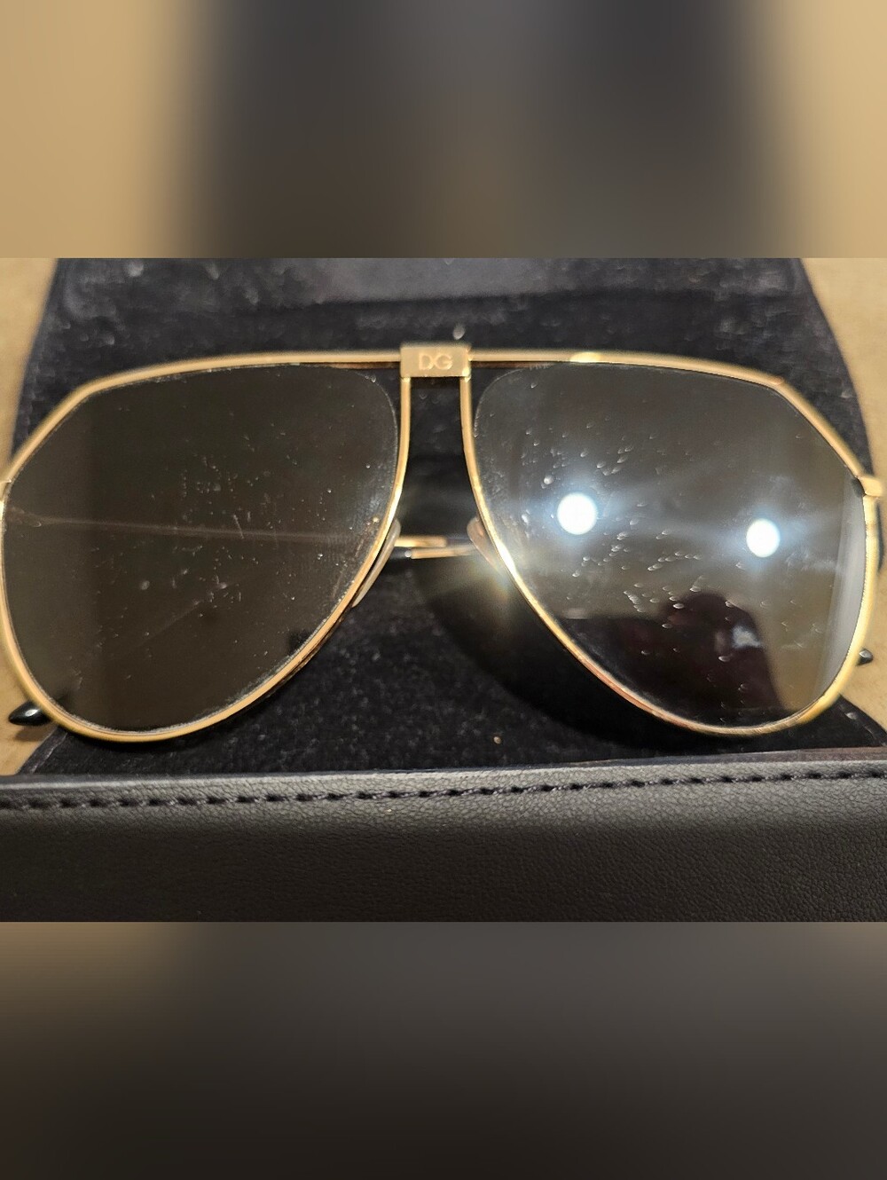 Dolce & Gabbana Aviator Sunglasses with Dark Lenses